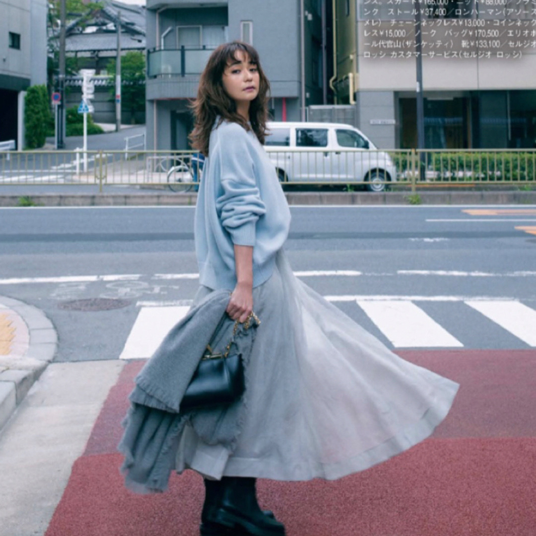 BLAMINK - BLAMINK シルクロングフレアスカート ライトグレー 36の通販