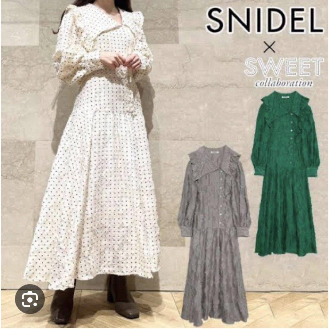 【美品☆値下げしました】snidel フリルカラーワンピース