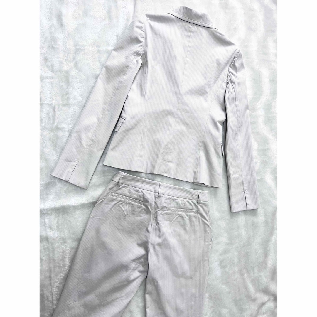 INDIVIインディヴィ 美品 オフホワイト パンツスーツ 36 シンプル S