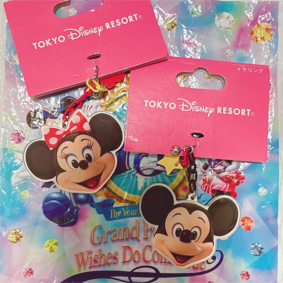 Disney(ディズニー)の【新品.タグ付き】☆ディズニー☆実写ミッキー&ミニー　イヤリング4点セット☆ レディースのアクセサリー(イヤリング)の商品写真