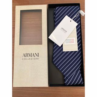 アルマーニ コレツィオーニ(ARMANI COLLEZIONI)の【新品タグ付き】アルマーニ　ストライプネクタイ　シルク100%(ネクタイ)