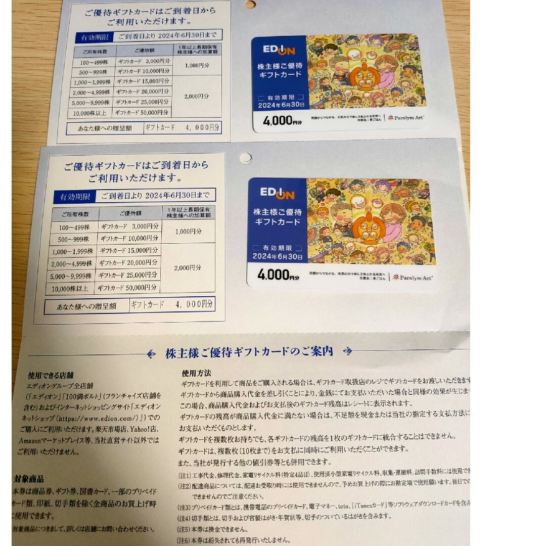 専用エディオン 株主優待カード 8,000円分 EDION