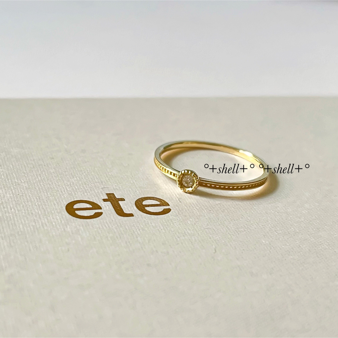 ete - ete エテ K10 0.03 一粒 レイヤード ダイヤモンドリング YGの