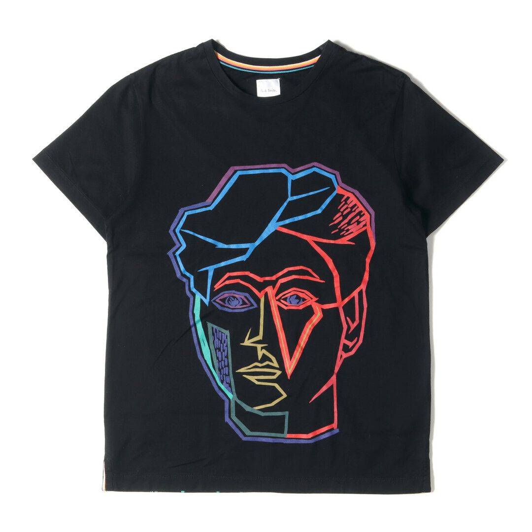 Paul Smith ポールスミス Tシャツ サイズ:M フェイスグラフィック プリント 半袖 クルーネック Tシャツ ブラック 黒 カットソー トップス 日本製 ブランド 【メンズ】