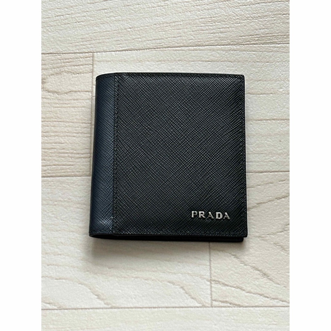 新品　PRADA プラダ  unisex ウォレット　バイカラー　折財布