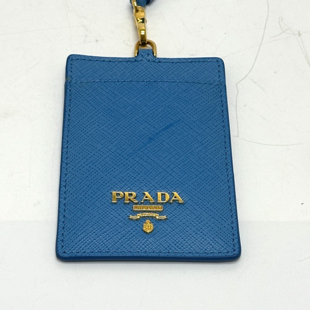 プラダ PRADA ロゴ IMC007 パスケース サフィアーノレザ－ ブルー 2