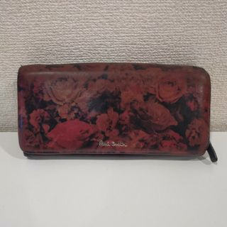 ポールスミス(Paul Smith)のポールスミス 長財布 Paul Smith金ロゴ 花柄 バラ  レザー ブラウン(財布)