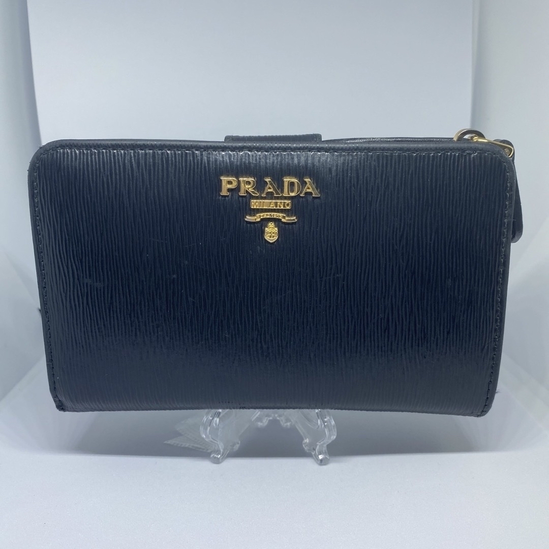 【箱付き】良品 PRADA プラダ マドラス L字ファスナー 長財布 黒