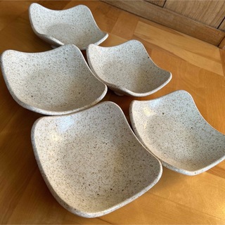 美品　陶器　焼き物　角皿　5枚セット(食器)