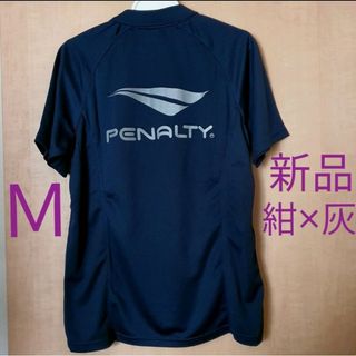 ペナルティ(PENALTY)のペナルティ ポロシャツ Ｍ ネイビー×グレー(シルバー) 新品 紙タグ付き(ウェア)