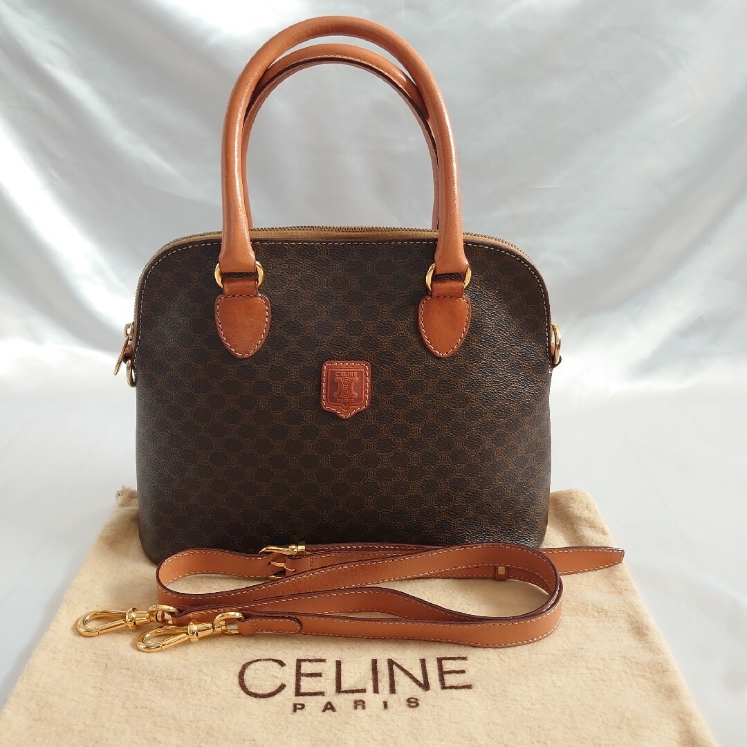 極美品  CELINE マカダム柄 2way ハンドバッグ