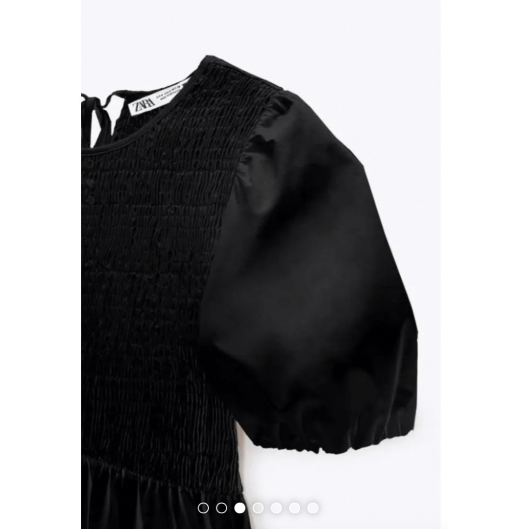 ☆☆ZARA(ザラ) ポプリン パネル ミディワンピース 黒 S☆☆新品