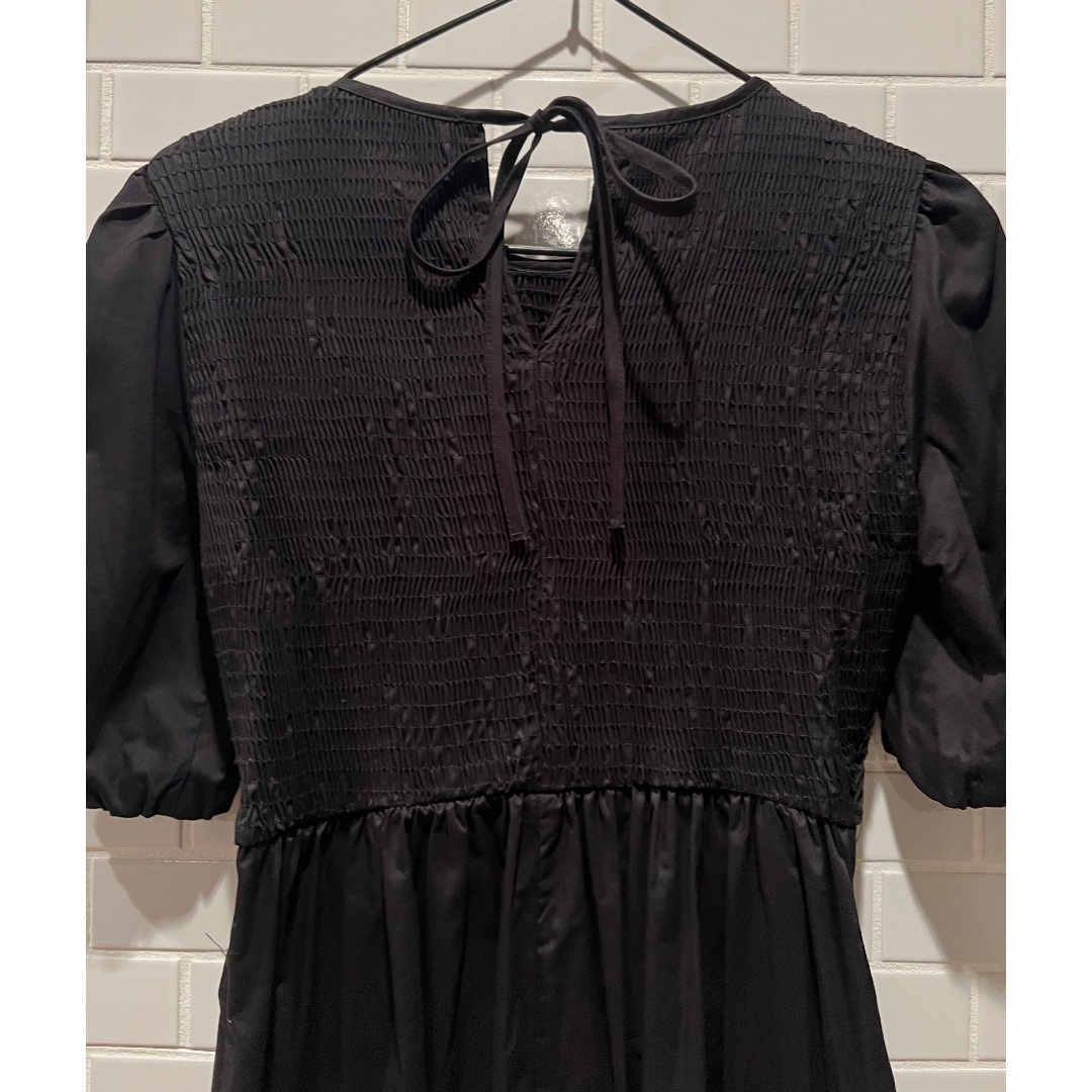 ☆☆ZARA(ザラ) ポプリン パネル ミディワンピース 黒 S☆☆新品