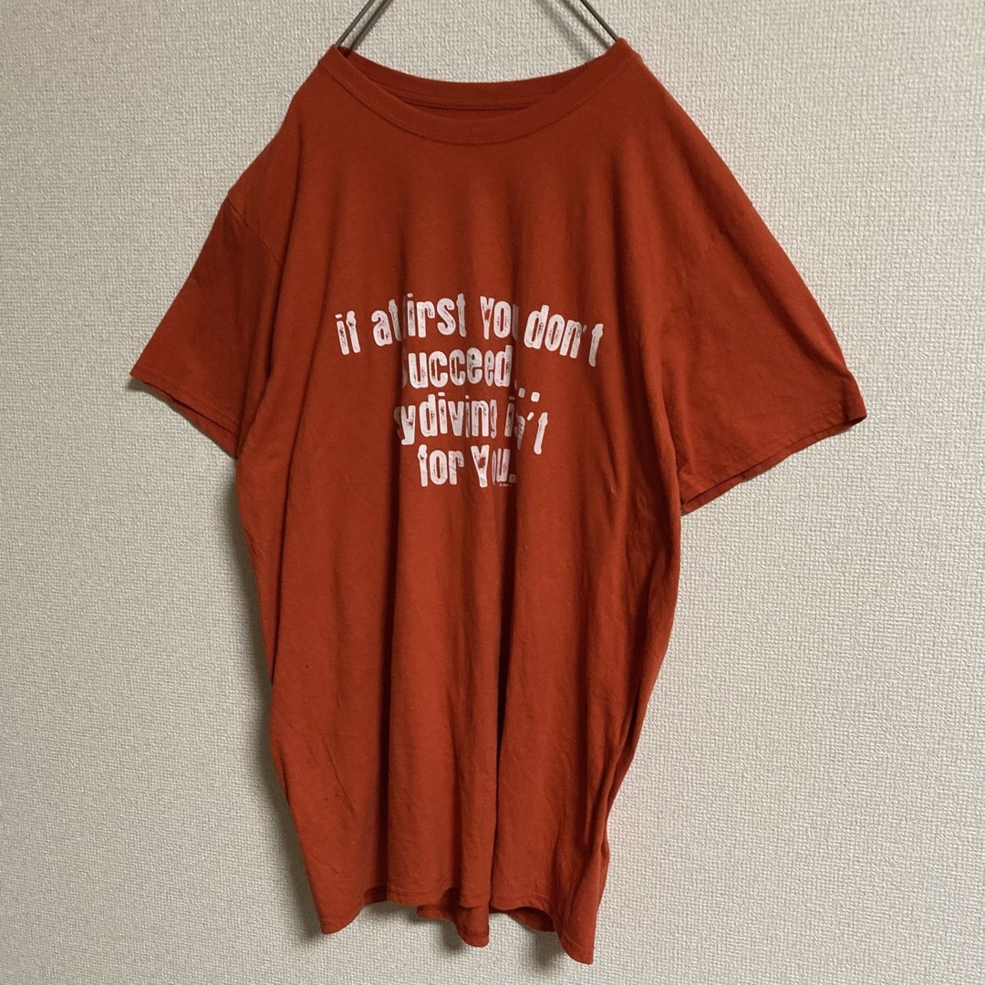 【アメリカ古着】Hanes 半袖 tシャツ プリント ロゴ オレンジ XL メンズのトップス(Tシャツ/カットソー(半袖/袖なし))の商品写真
