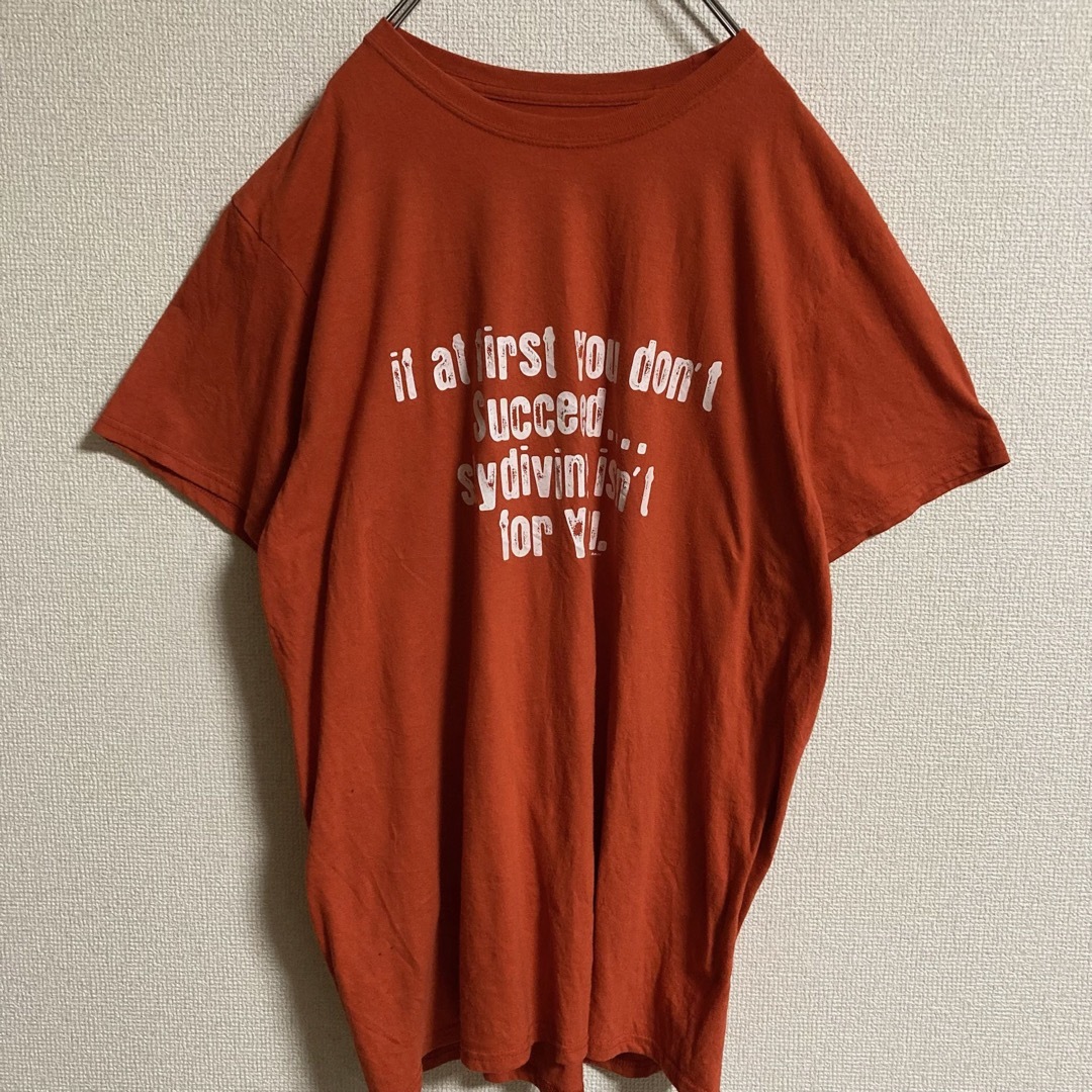 【アメリカ古着】Hanes 半袖 tシャツ プリント ロゴ オレンジ XL メンズのトップス(Tシャツ/カットソー(半袖/袖なし))の商品写真