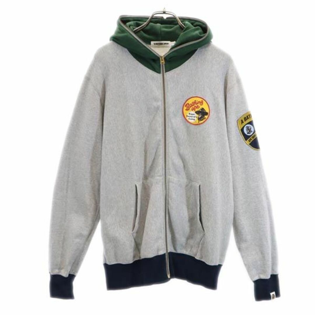A BATHING APE - アベイシングエイプ 日本製 長袖 ジップパーカー L