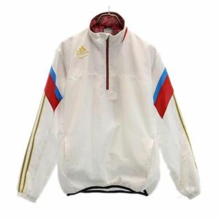 adidas - アディダス ハーフジップ ウインドブレーカー L 白×青×赤