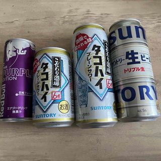 サントリー(サントリー)の【4本セット】生ビール タコハイ プレーンサワー レッドブル エナジードリンク(ビール)