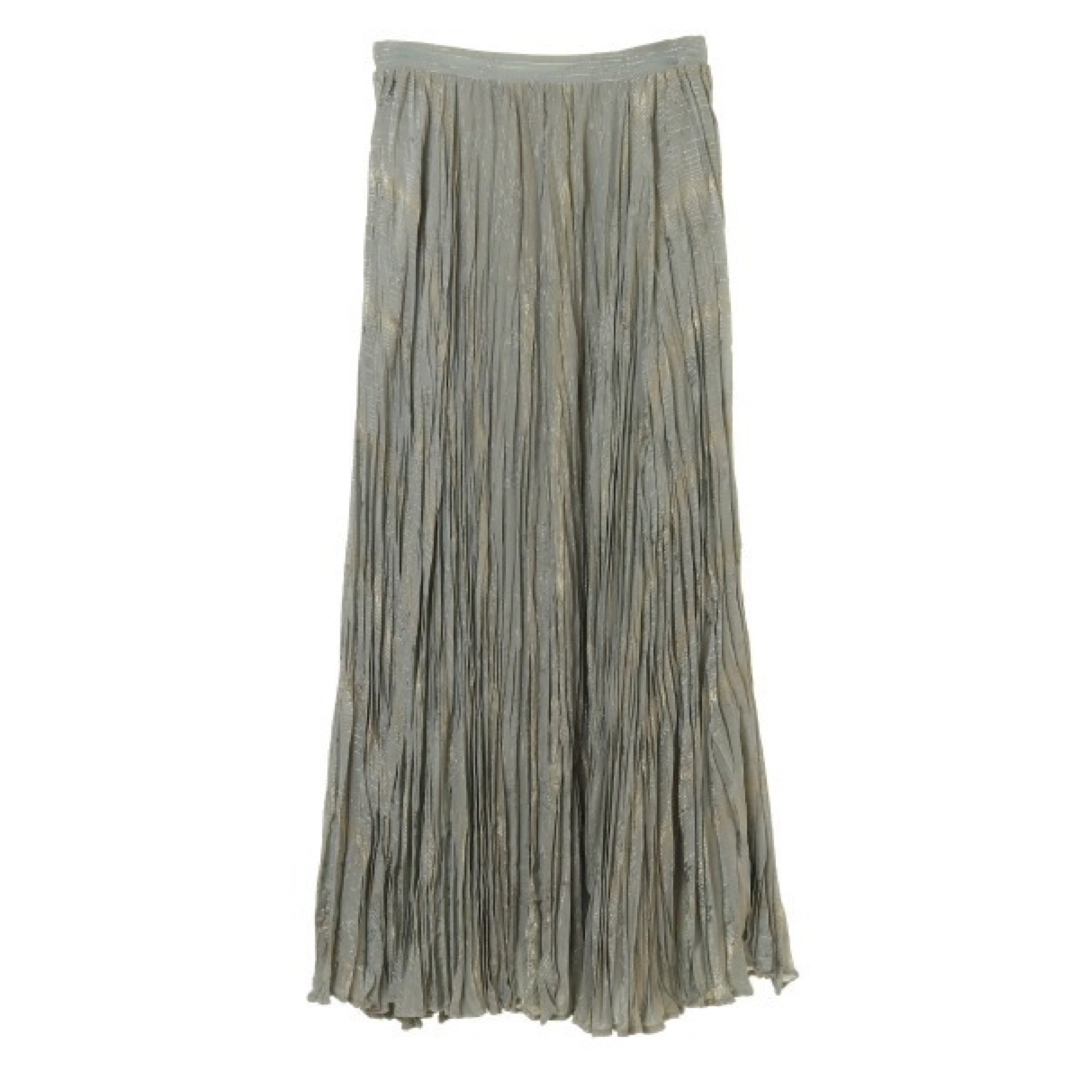 CLANE LAME STRIPE FLOWER PLEAT SKIRT