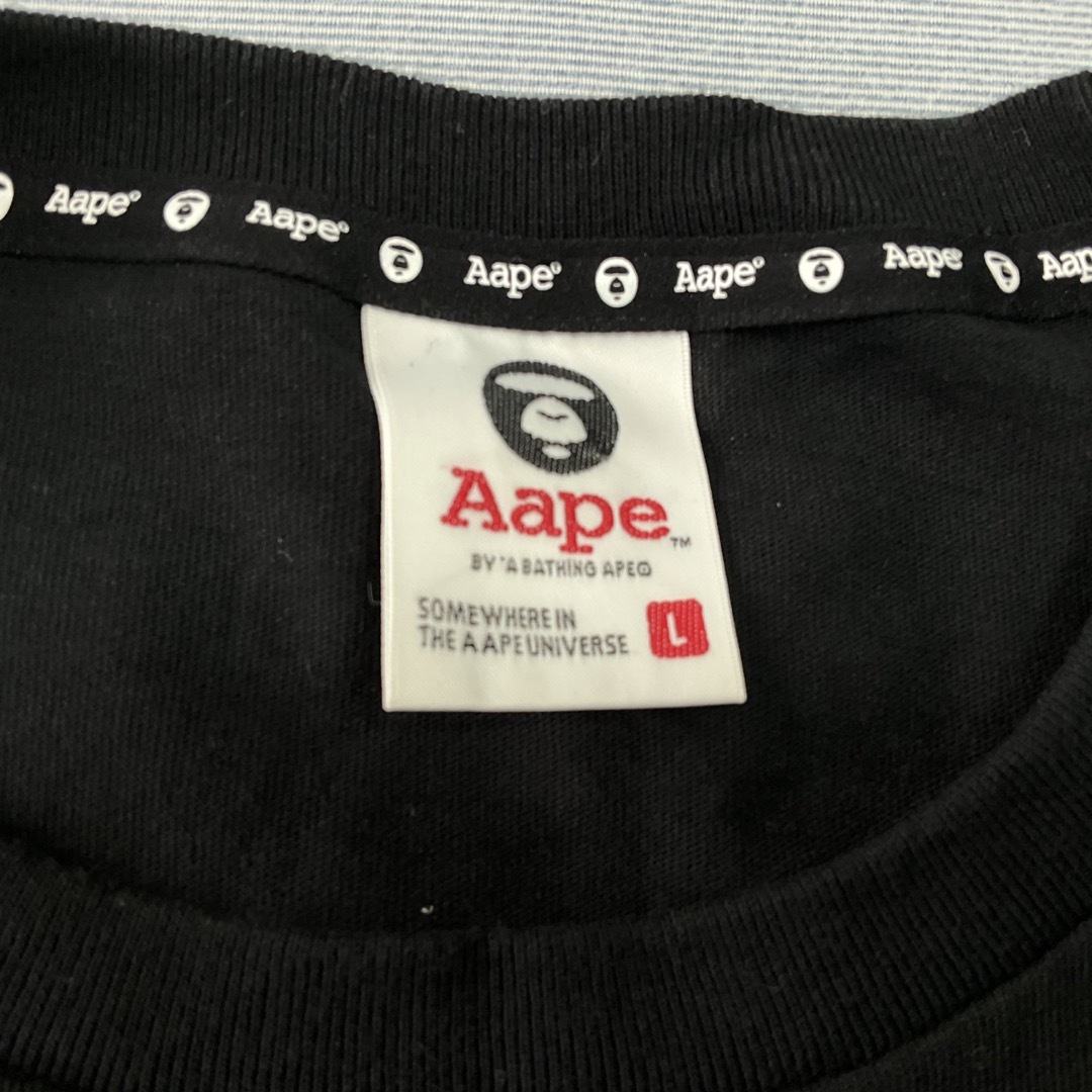 A BATHING APE(アベイシングエイプ)のA BATHING APE® アベイシングエイプ　Aape Tシャツ　L  黒 メンズのトップス(Tシャツ/カットソー(半袖/袖なし))の商品写真