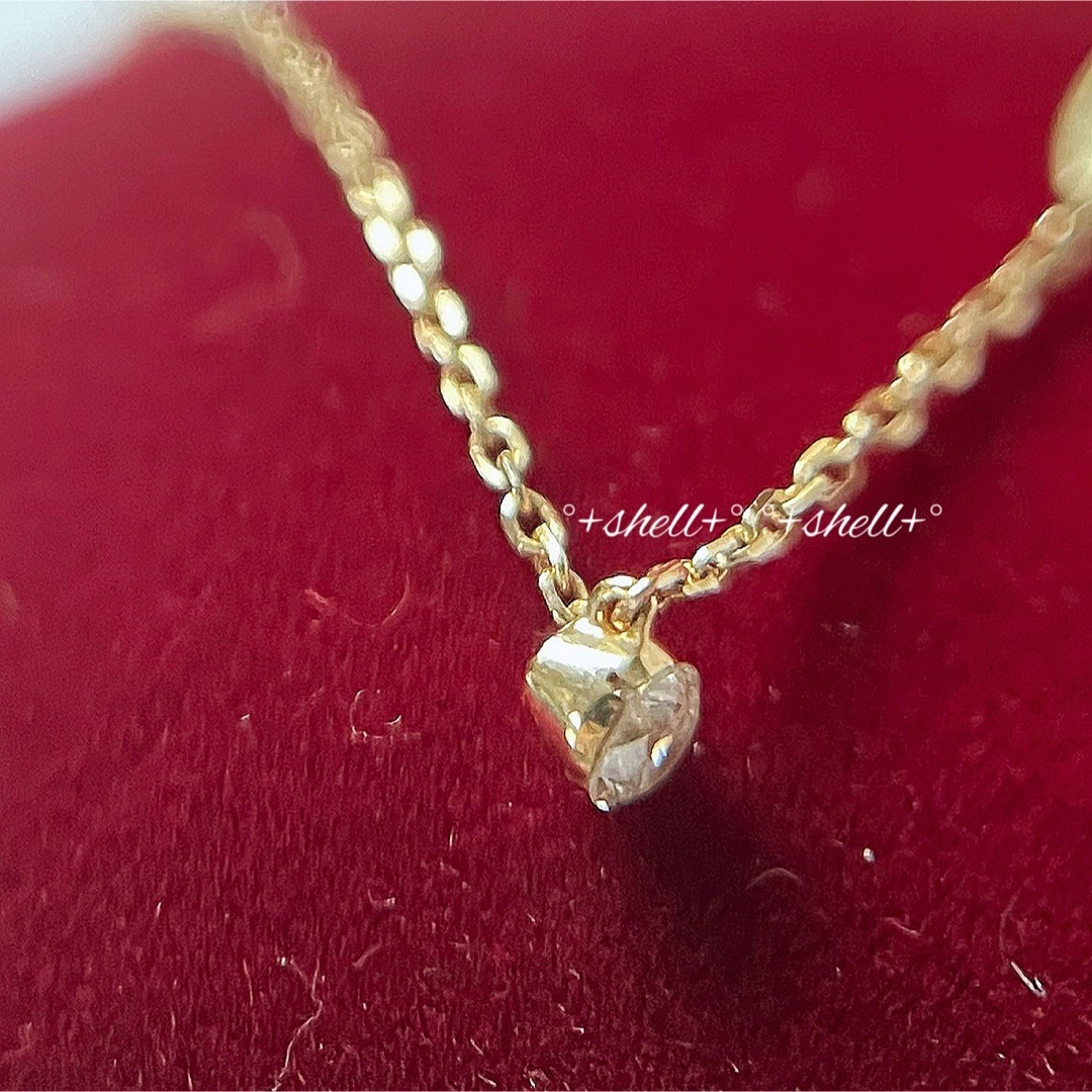 ✧*。agete K10 一粒ダイヤネックレス✧*。-
