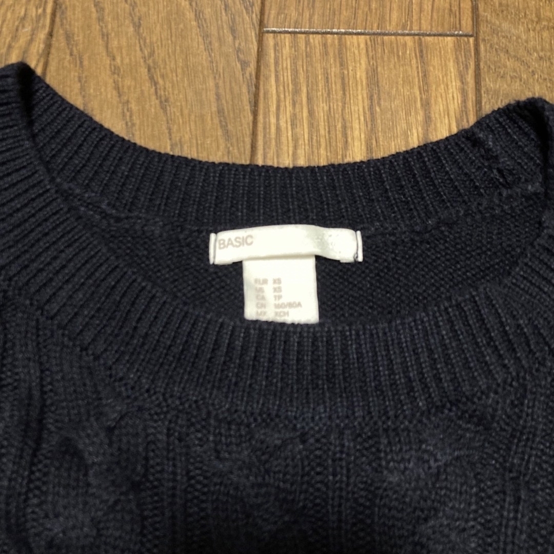 H&M(エイチアンドエム)のH&M ケーブルニット(ダークブルー) レディースのトップス(ニット/セーター)の商品写真