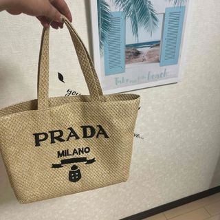 プラダ(PRADA)のPRADA プラダ ノベルティ トートバッグ かごバッグ 麻(トートバッグ)