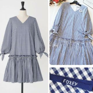 フォクシー(FOXEY) ひざ丈ワンピース(レディース)（ギンガムチェック