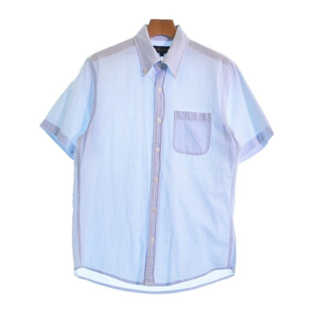 Brooks Brothers カジュアルシャツ M 水色x白(ストライプ)