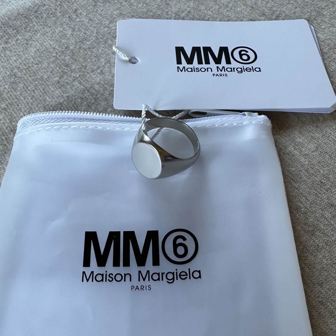 7新品 メゾン マルジェラ MM6 オーバル シュバリエ リング 真鍮 シルバー