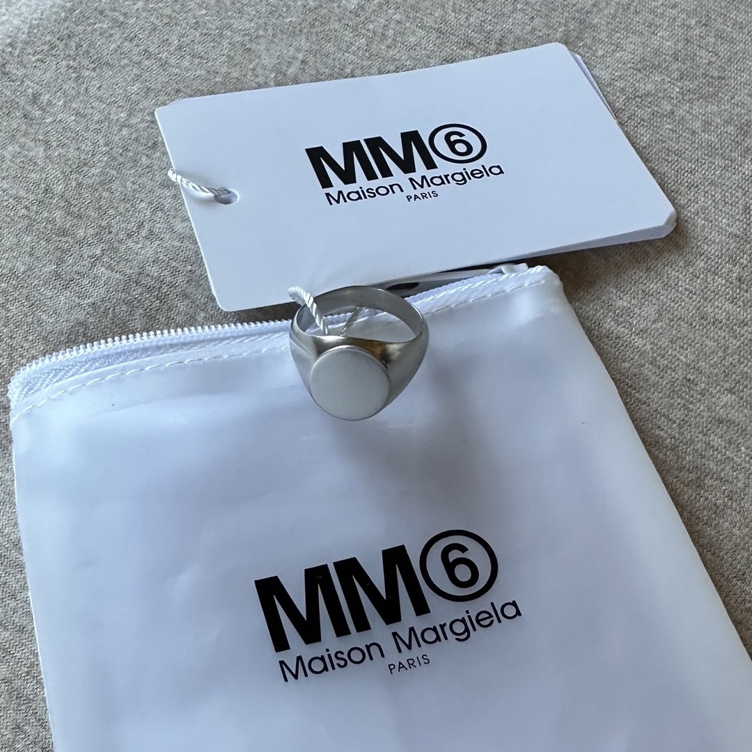 7新品 メゾン マルジェラ MM6 オーバル シュバリエ リング 真鍮 シルバー