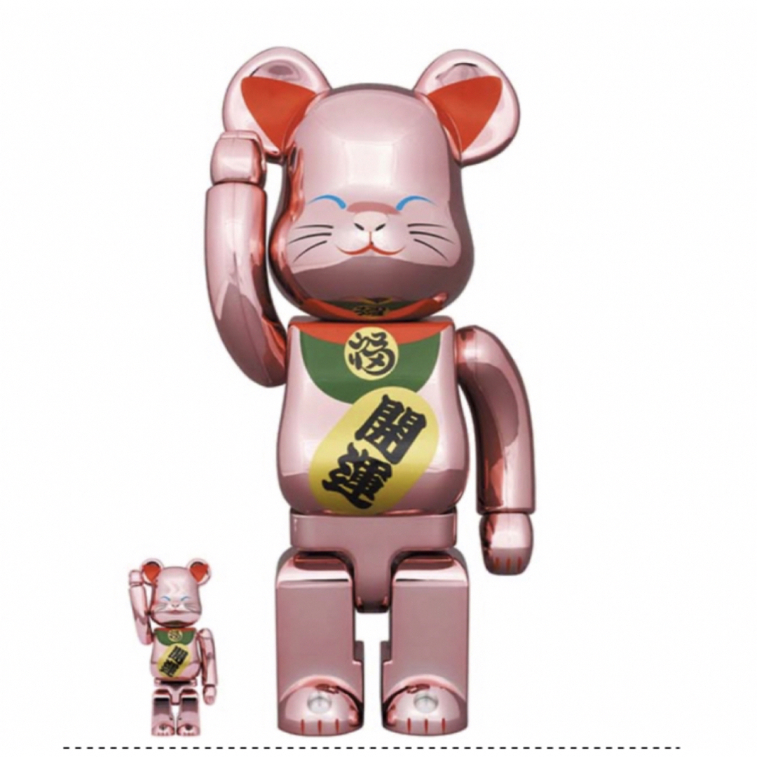 BE@RBRICK 招き猫 開運 桃金メッキ 100％ & 400％フィギュア