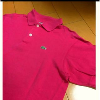 ラコステ(LACOSTE)のラコステフランス製ピンクレッドコットンカノコポロ(ポロシャツ)