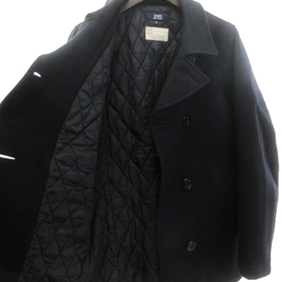 【美品】SHIPS HAMILTON LAMBSWOOL　ピーコート　S　黒色