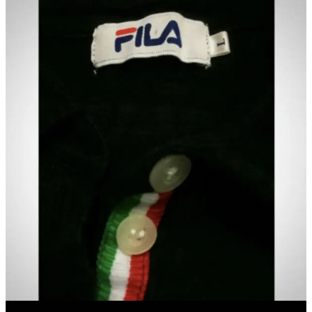 FILA(フィラ)のFILAブラックコットンラインストーンポロ レディースのトップス(ポロシャツ)の商品写真