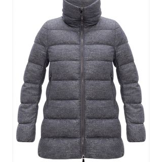 モンクレール(MONCLER)の【1シーズンの使用】メタリックウールブレンド ダウンパファーコート (ダウンジャケット)