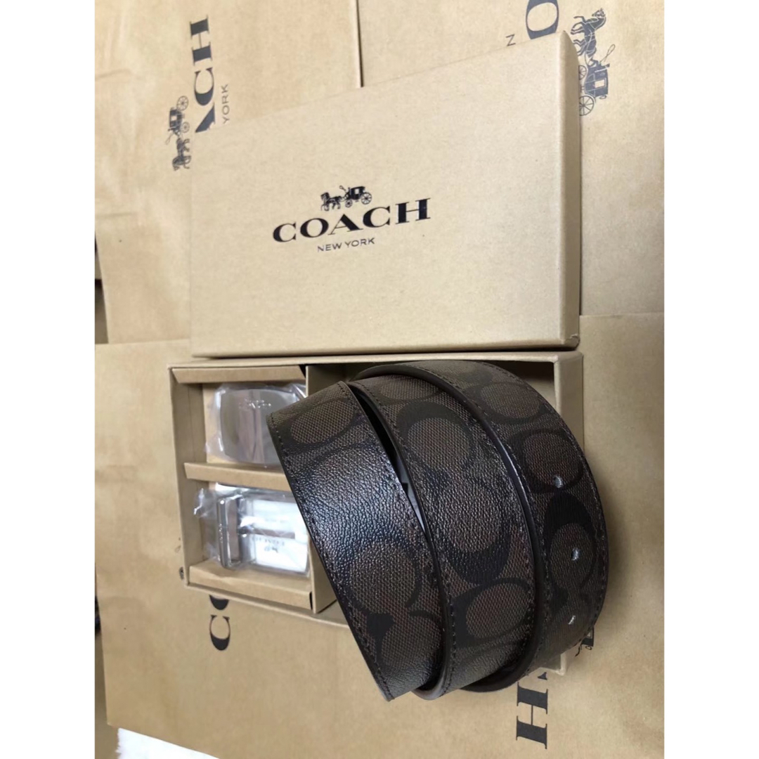 COACH正規品　回転バックル　リバーシブルレザーベルト