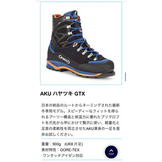 ザノースフェイス(THE NORTH FACE)のアク AKU ハヤツキ GTX HAYATSUKI 登山靴 27.5cm(登山用品)