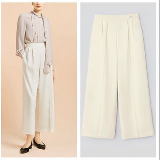 2022年 フォクシー パンツ ホワイト 白 SUCETTE ストレッチ 42