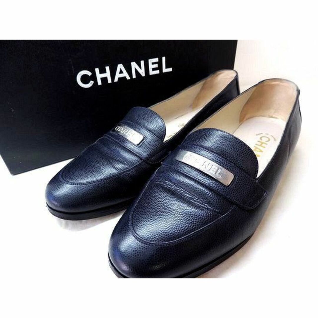 【新品】CHANEL☆シャネル☆ロゴローファー37