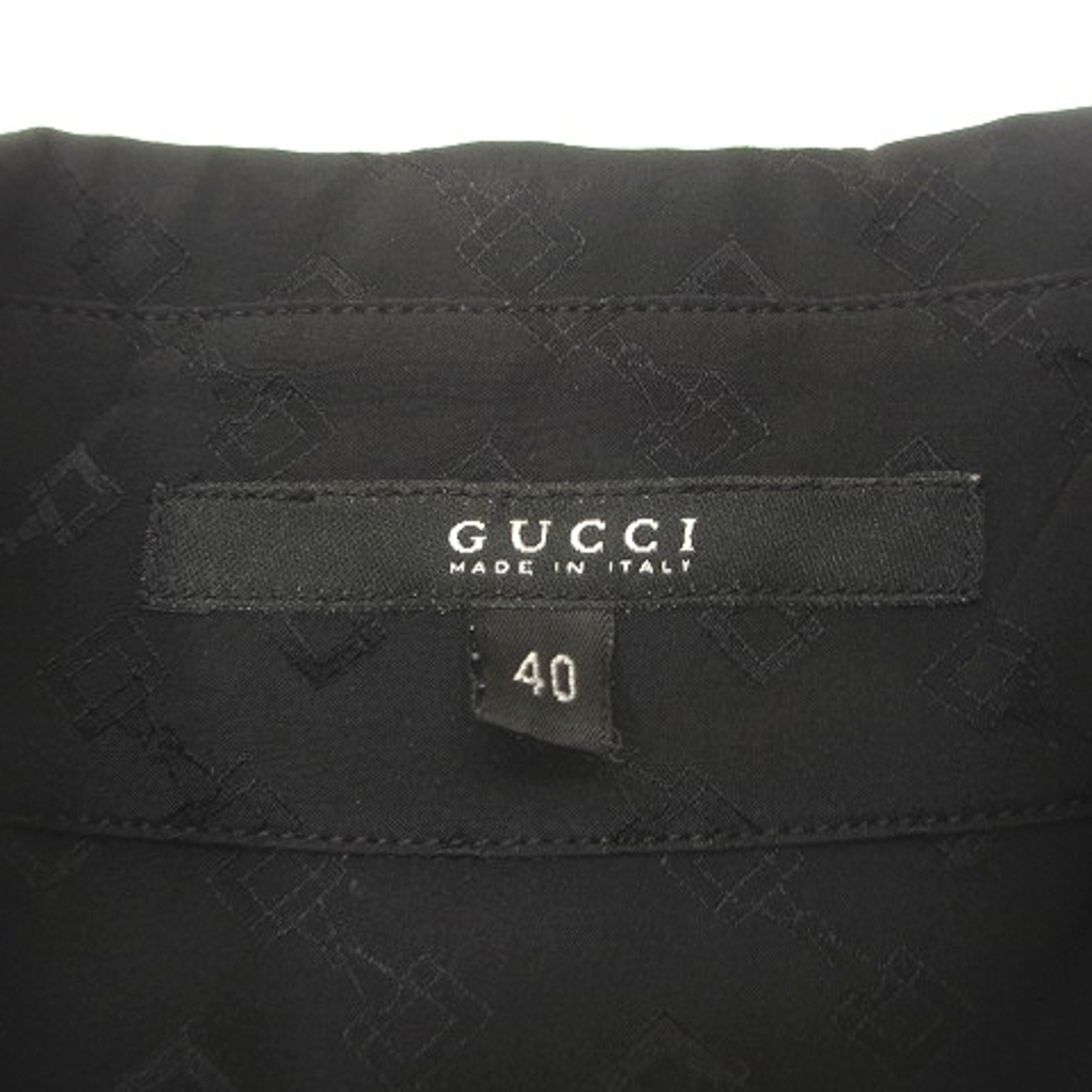 Gucci(グッチ)のグッチ 147868・ZM341 シャツ ブラウス 長袖 総柄 ブラック 40 レディースのトップス(シャツ/ブラウス(長袖/七分))の商品写真
