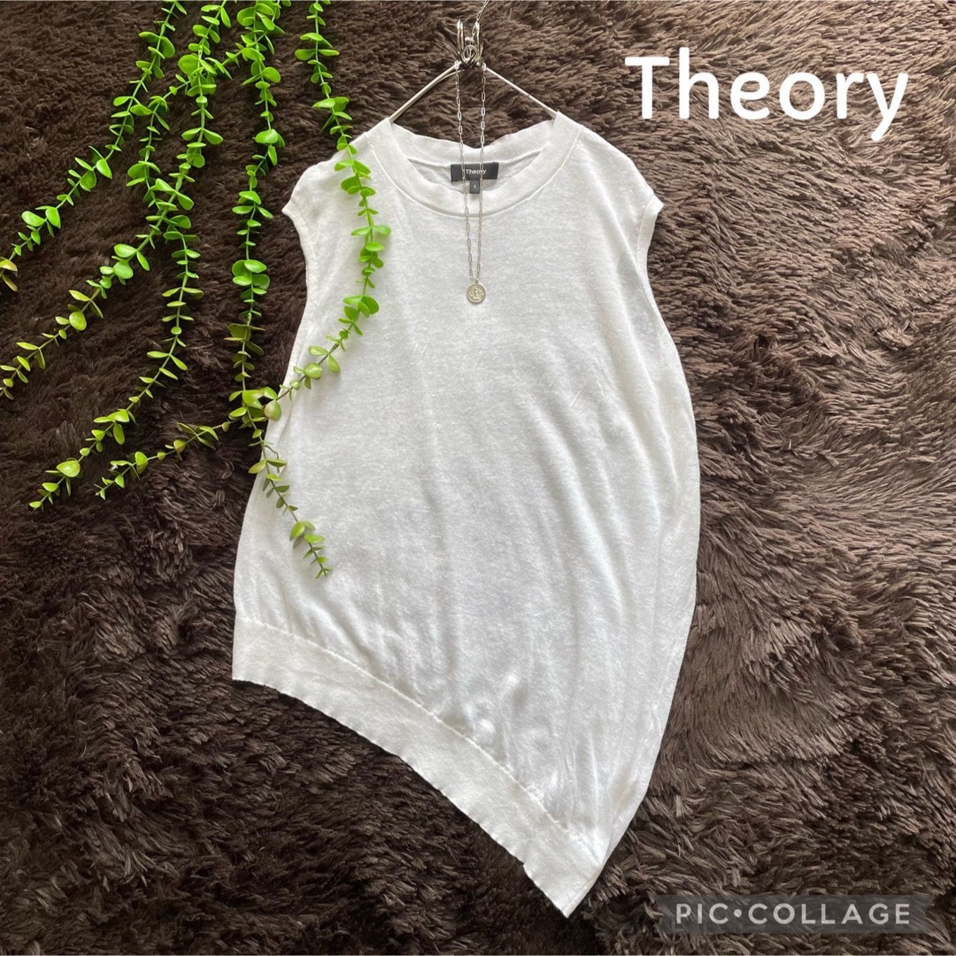 theory(セオリー)のTheory セオリー　リネン変形ノースリーブニット レディースのトップス(ニット/セーター)の商品写真