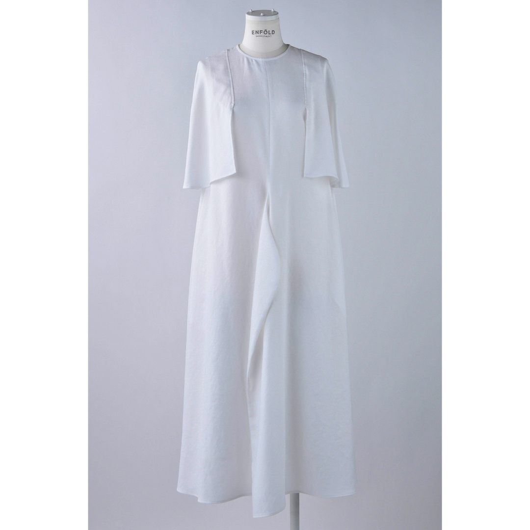 ENFOLD - 新品＊ ENFOLD・即完売・リネンライクCAPE-SLEEVE DRESSの