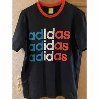 アディダス(adidas)の★美品★アディダス ロゴTシャツ ネイビー/M(Tシャツ/カットソー(半袖/袖なし))