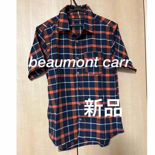 [新品未使用]beaumont carr 半袖チェックシャツ　メンズ(シャツ)