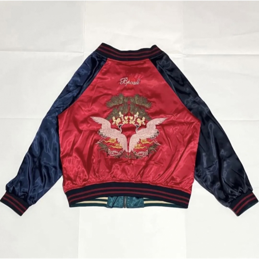 U.S.NAVY スカジャン リバーシブル ユニセックス 蜂 鶴 刺繍 和柄 U.S.NAVY スカジャン リバーシブル ユニセックス 蜂 鶴 刺繍 和柄