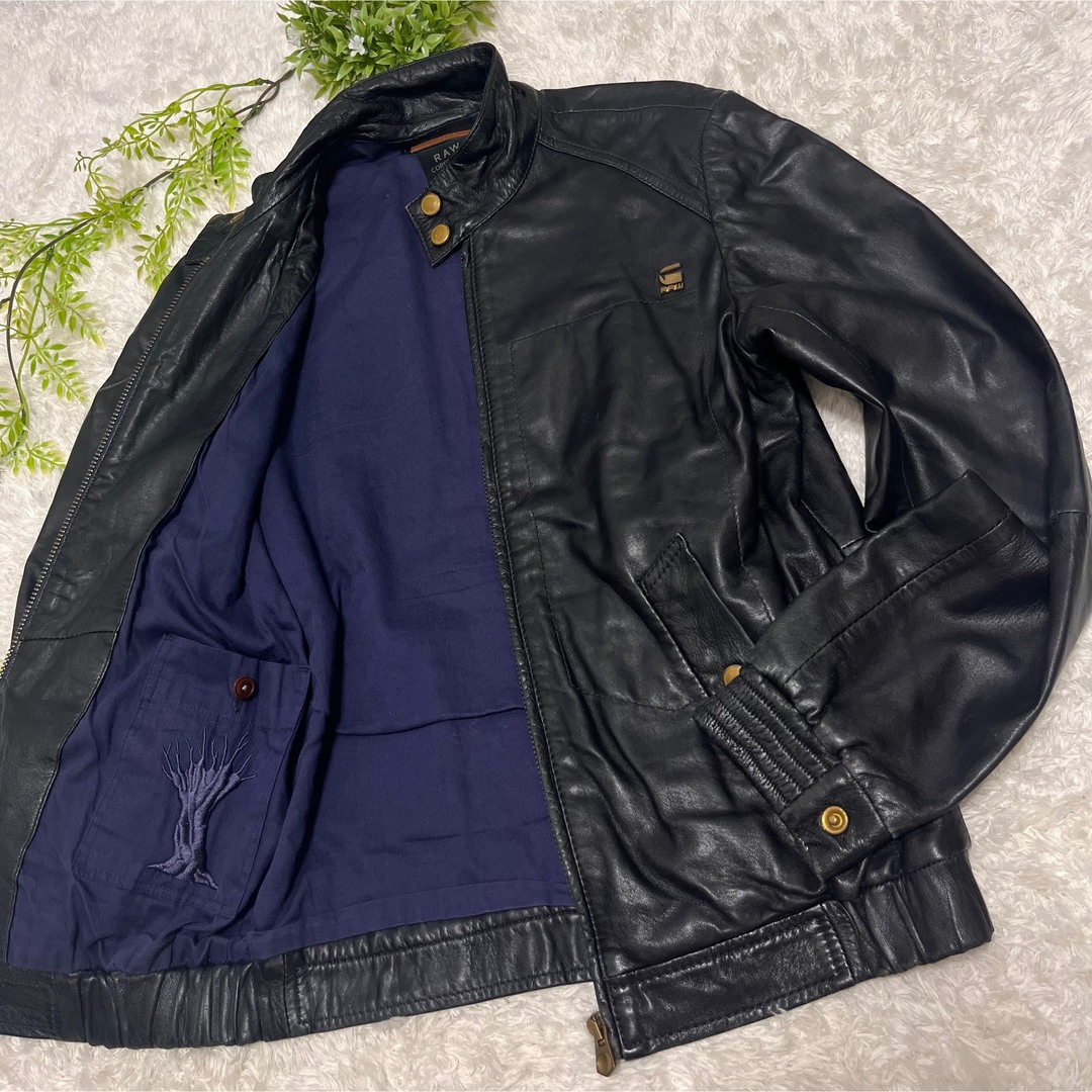 G-STAR RAW(ジースター)のG-Star RAW ジースターロウ  レザージャケット 金ボタン ラムレザー メンズのジャケット/アウター(レザージャケット)の商品写真