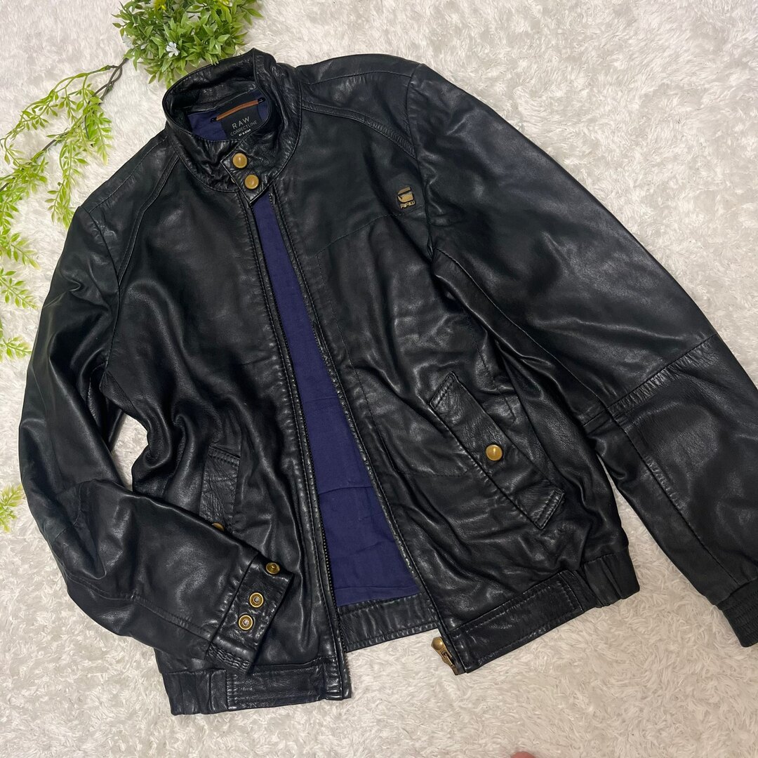 G-STAR RAW(ジースター)のG-Star RAW ジースターロウ  レザージャケット 金ボタン ラムレザー メンズのジャケット/アウター(レザージャケット)の商品写真