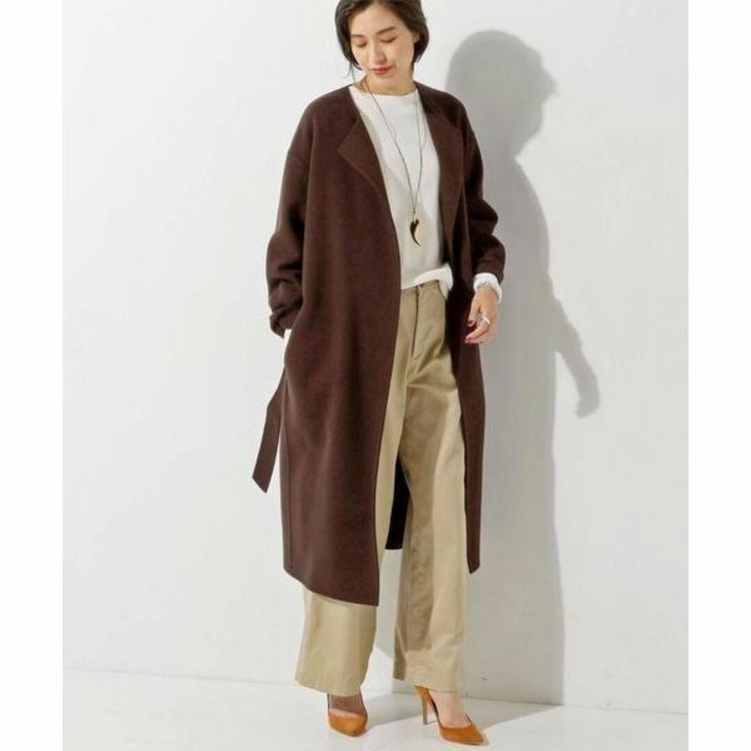 ユナイテッドアローズ 16AW リバーノーカラーローブコート - ロングコート