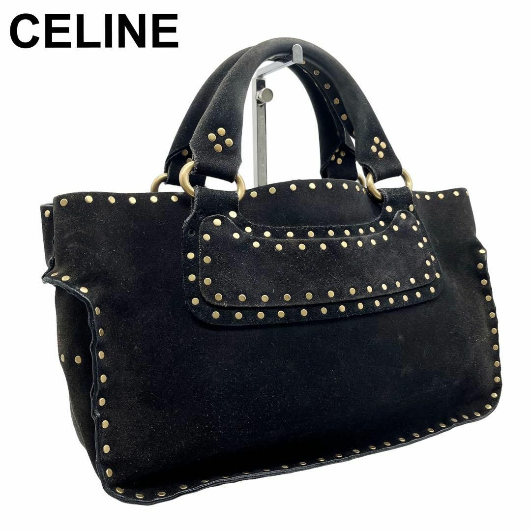 CELINE セリーヌ ハンドバッグ ブギーバッグ スエード ブラック スタッズ